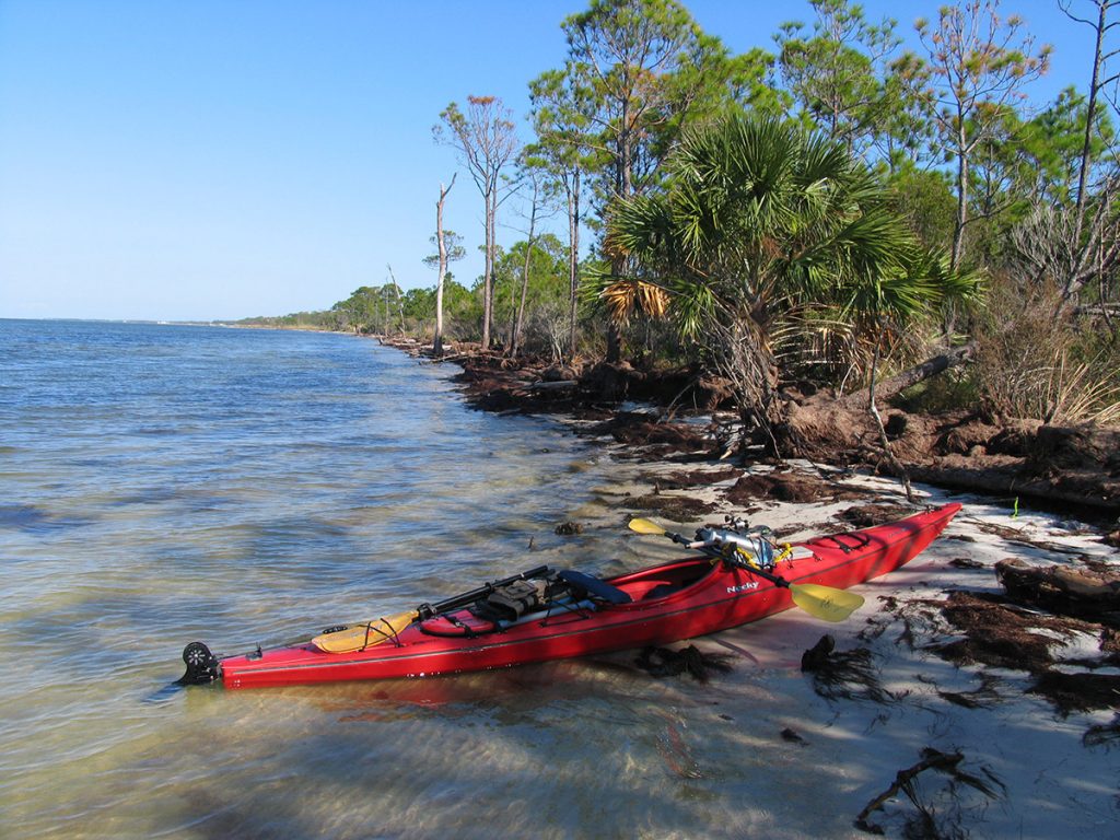 Kayak on Little St. George Island. Photo courtesy Doug Alderson.