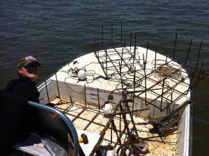 Experimental cages to be deployed in Apalachicola Bay.