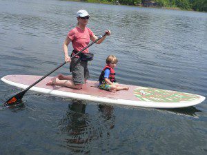 After lugging me around Lake Iamonia in a tandem kayak, taking my son Max out on a paddleboard must have been a breeze.