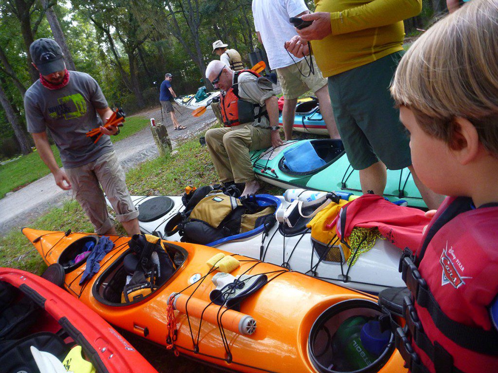 RiverTrek 2014 paddlers getting ready to complete the final leg of their journey, from Owl Creek to Apalachicola.