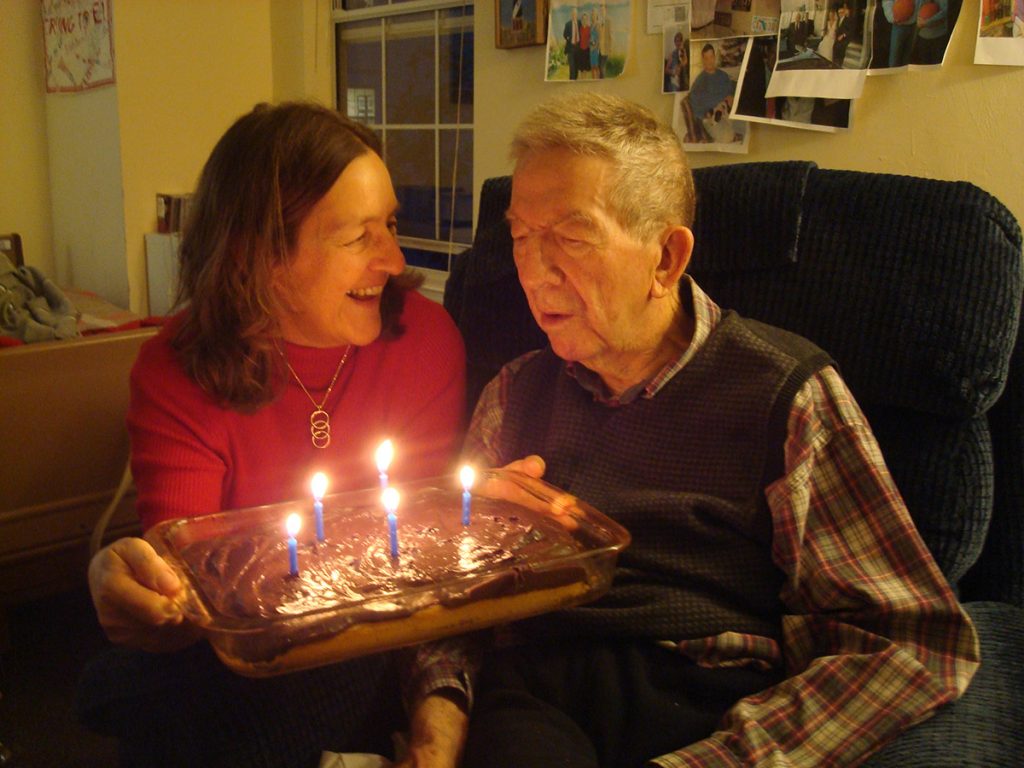Author Susan Cerulean and her father celebrate his birthday.