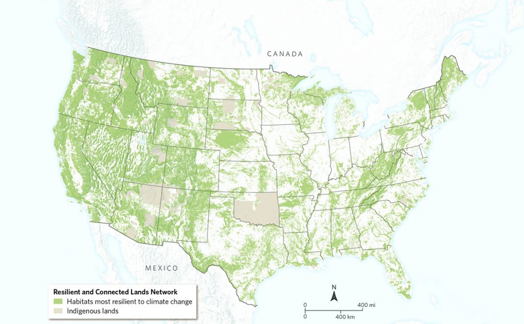 The Nature Conservancy's Resilient and Connected land Networks mapping tool.