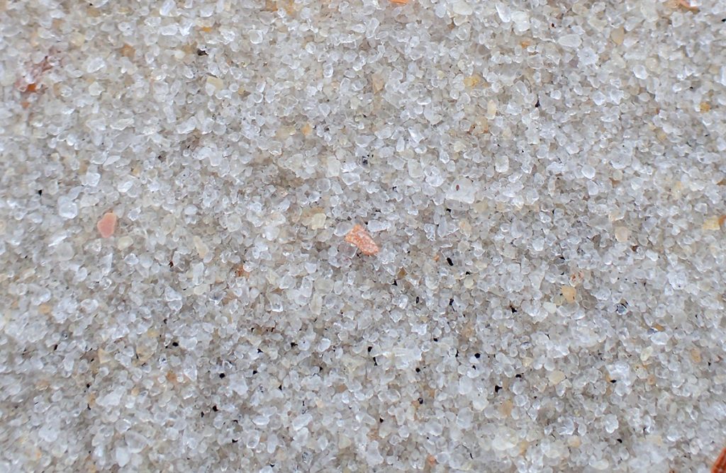 A closeup of sand on Saint George Island.