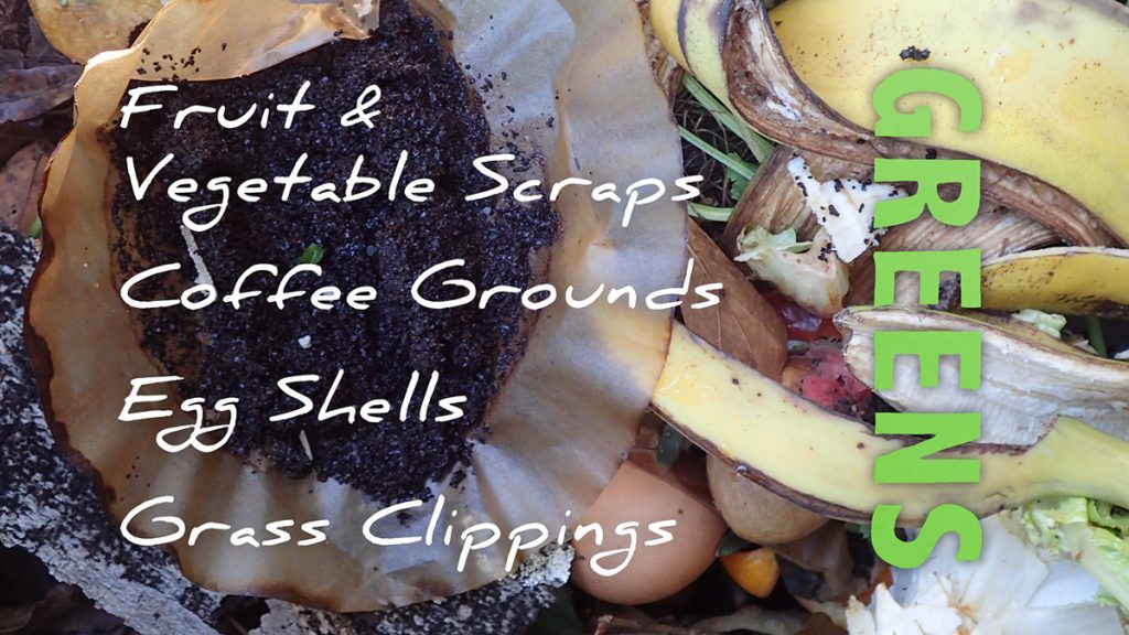 A list of greens (nitrogen sources) suitable for composting