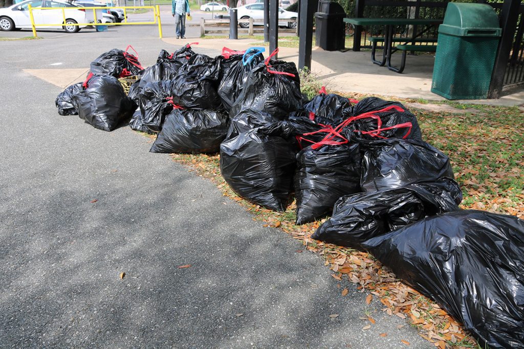 About forty bags of garbage were collected from Lake Elberta on March 27.