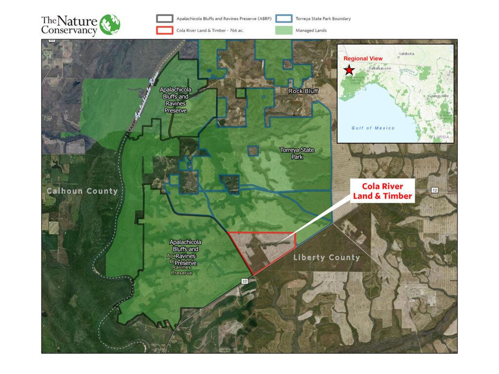 Cola River property map - provided by The Nature Conservancy in Florida.